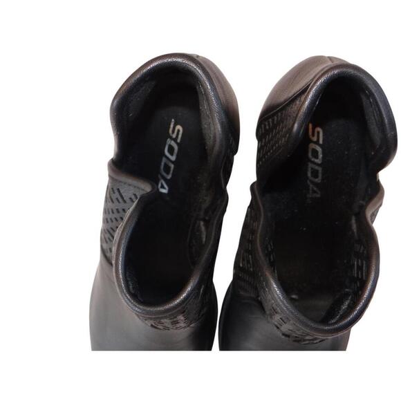 Stylish Black Cutout Ankle Boots by Soda - Picture 3 of 9